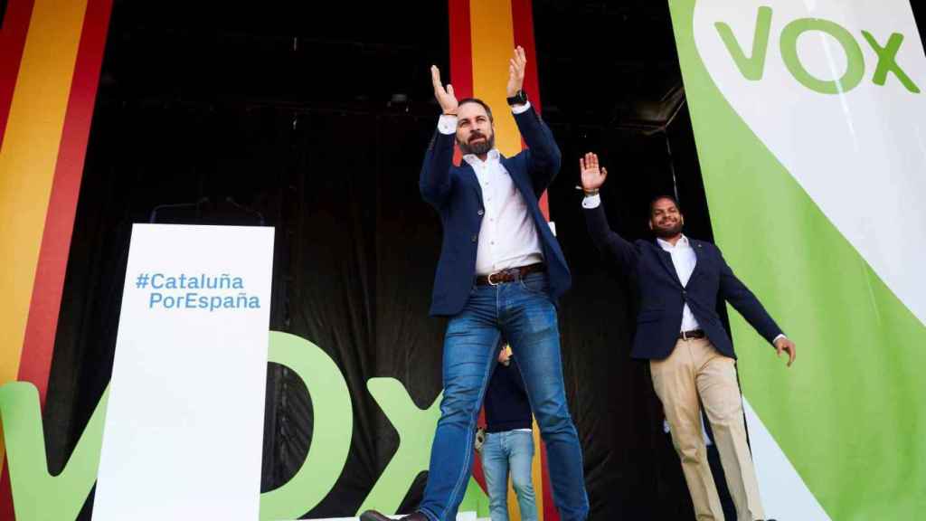 Santiago Abascal, en un acto de Vox en Barcelona / EFE