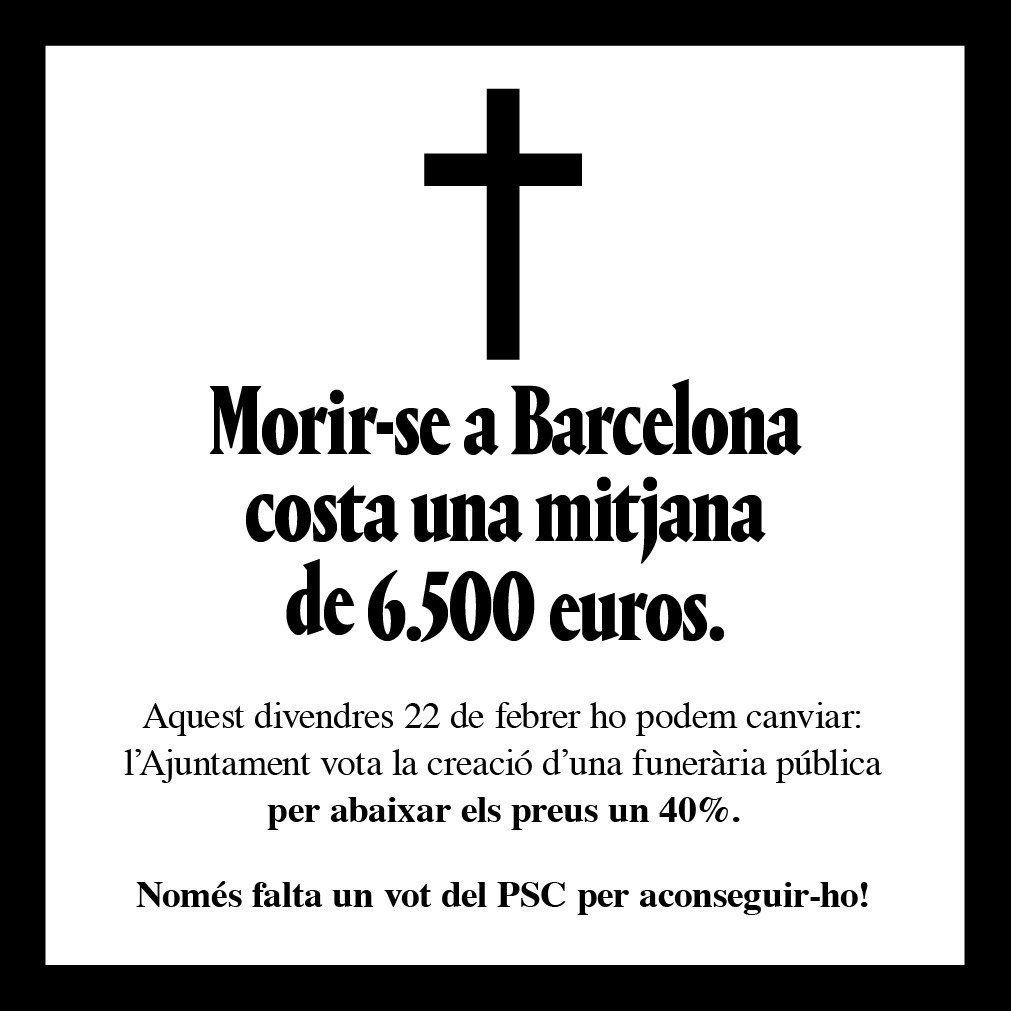 Mensaje sobre la funeraria pública y el PSC / TWITTER