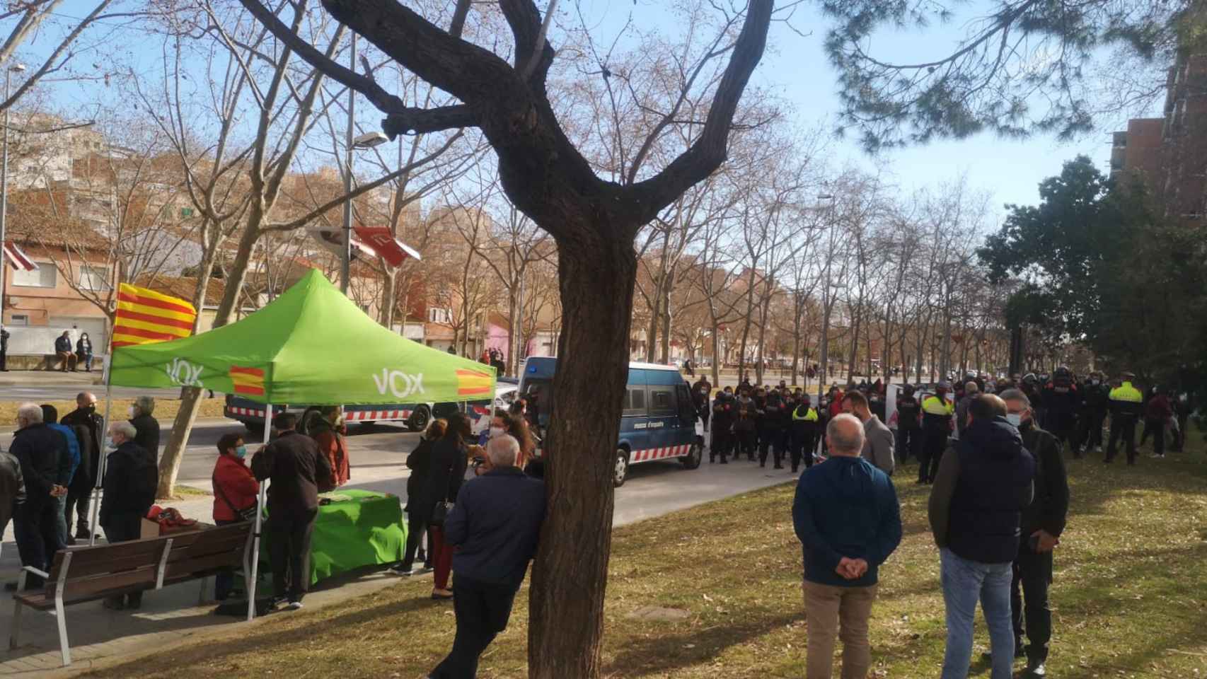 Protesta en un acto de Vox en Badalona / CEDIDA