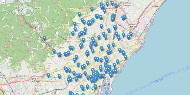 Mapa de los lavabos públicos de Barcelona, pulsar sobre la foto para acceder / REDES SOCIALES
