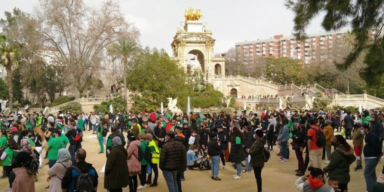 Los manifestantes se han desplazado hasta el parque de la Ciutadella / REDES SOCIALES