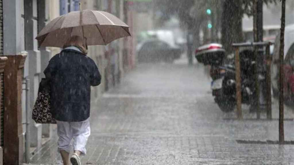 Una mujer se protege de la lluvia con un paraguas / EFE