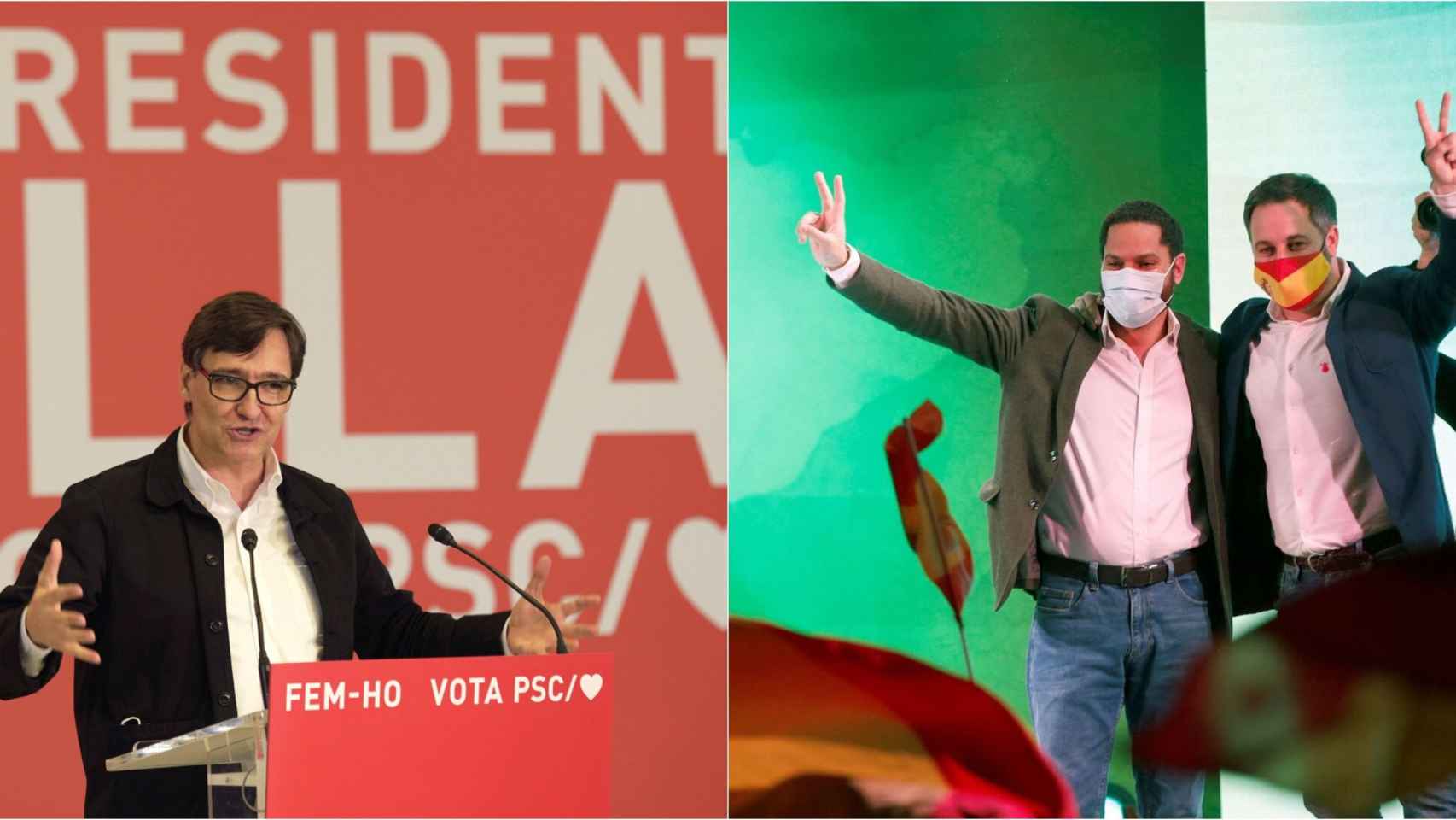 Salvador Illa (PSC) y Ignacio Garriga (Vox)