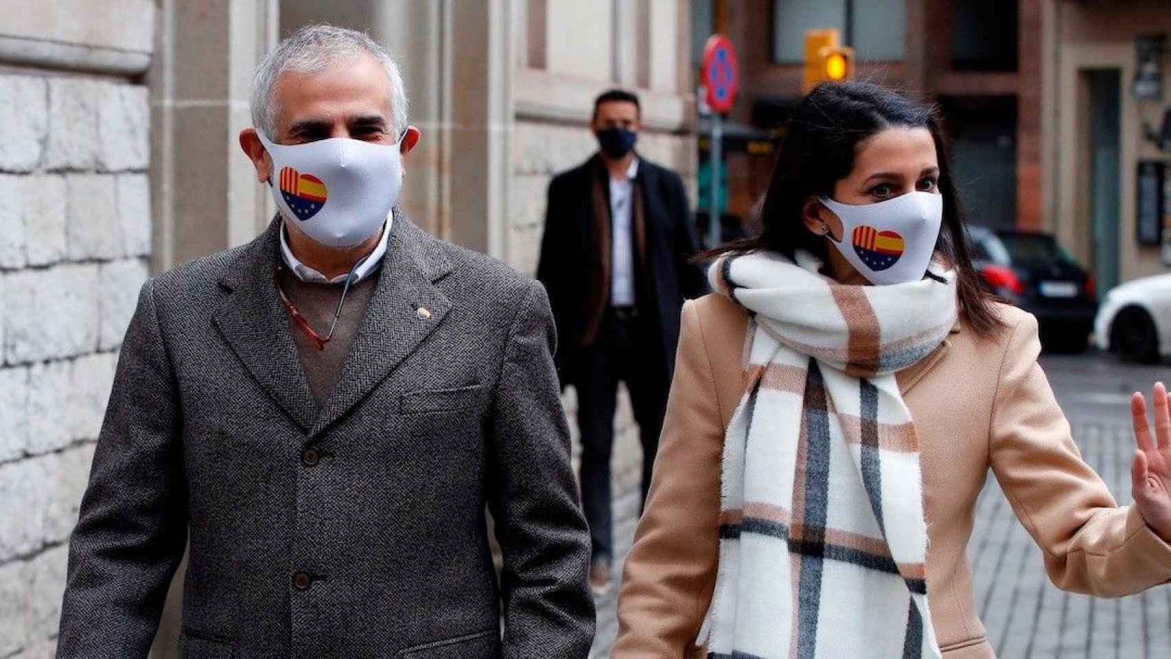 Carlos Carrizosa e Inés Arrimadas, de Ciutadans, en Barcelona / EFE