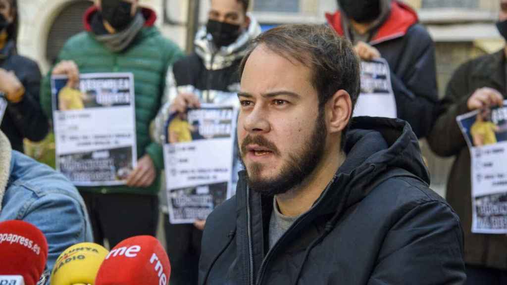 Pablo Hasél, en una rueda de prensa / EUROPA PRESS