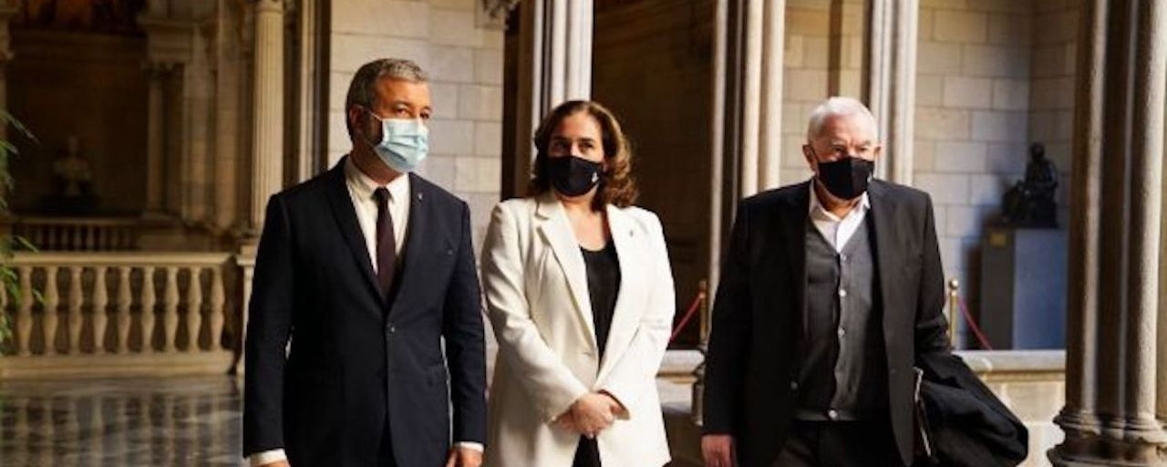 Jaume Collboni, Ada Colau y Ernest Maragall, en el Ayuntamiento de Barcelona / EFE