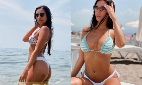 Stefany luciendo sus tatuajes en la playa / INSTAGRAM