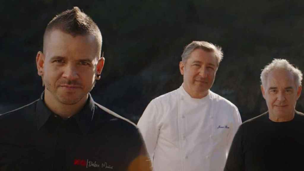 Dabiz Muñoz, Joan Roca y Ferran Adrià en la campaña Chefs / ESTRELLA DAMM