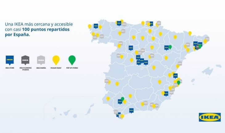 Puntos de contacto de Ikea repartidos por España / IKEA