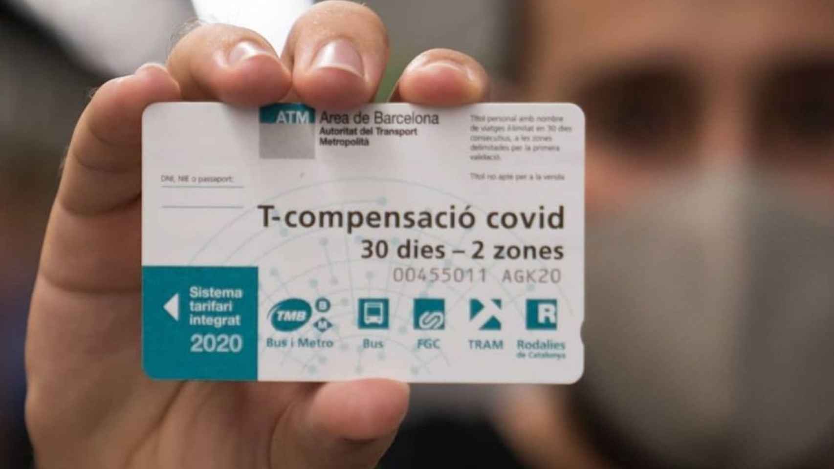 Imagen de la T-Compensació covid, que caduca el 31 de marzo / ATM