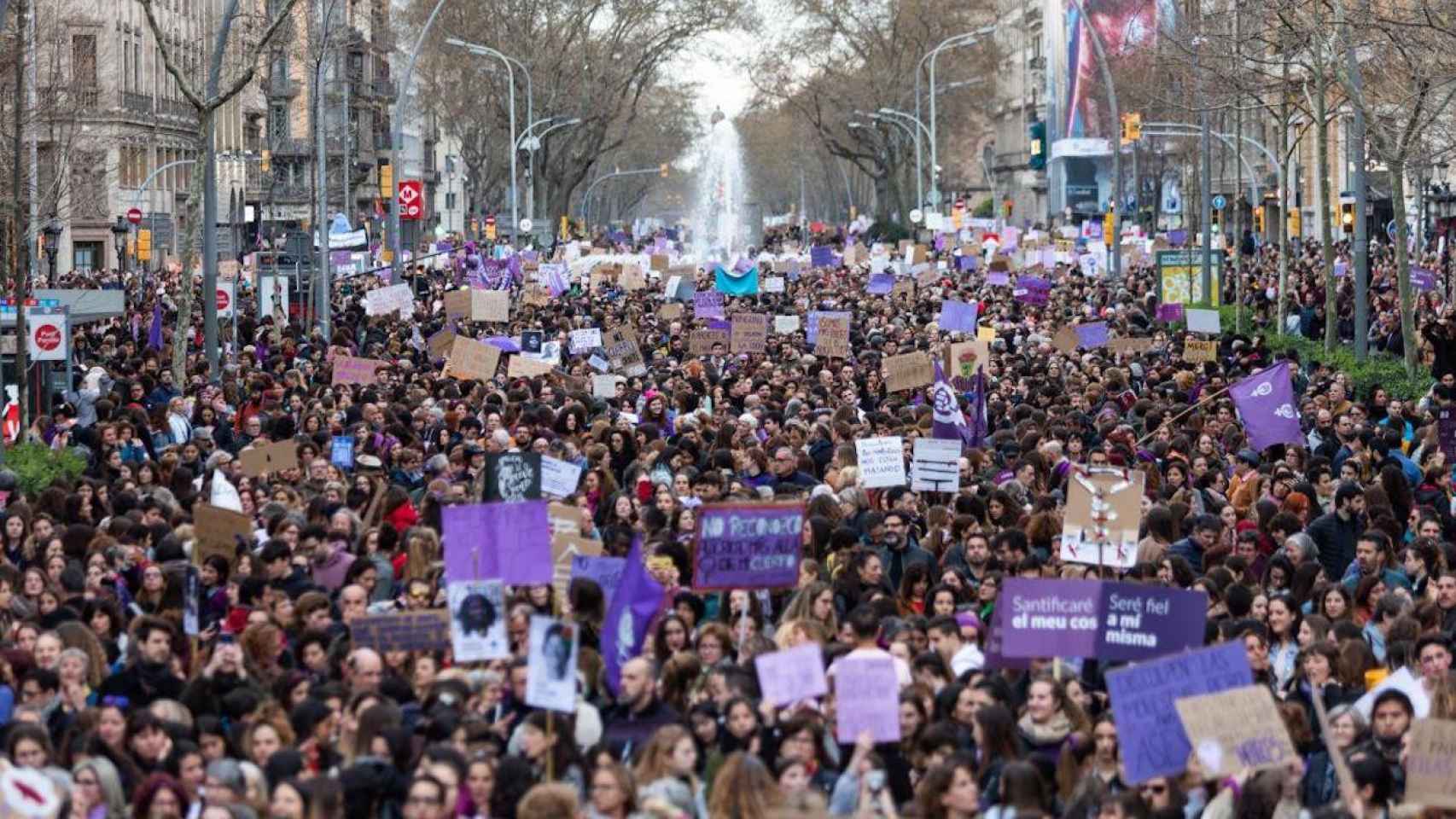 Manifestación por el Día Internacional de la Mujer el 8 de marzo de 2020 en Barcelona
