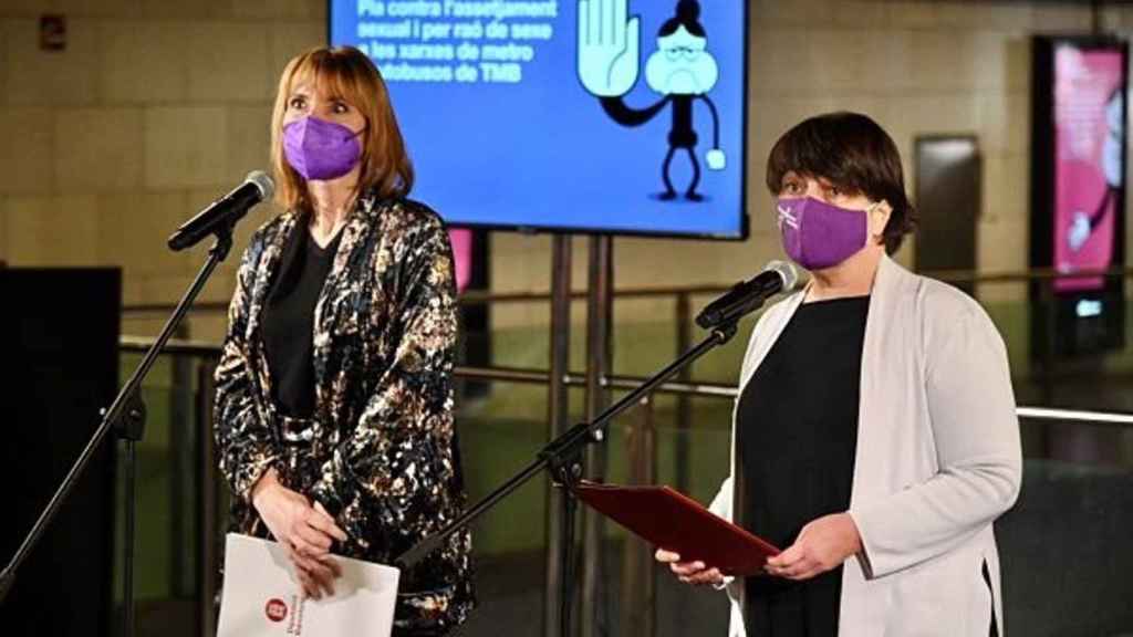 La diputada de Cohesión Social, Ciudadanía y Bienestar de la Diputación de Barcelona, Lluïsa Moret, y la presidenta de TMB y concejal de Movilidad de Barcelona, Rosa Alarcón / TMB