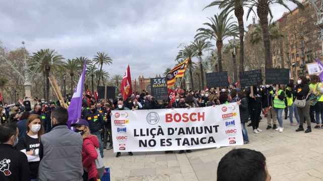 Manifestación de los trabajadores de Bosch contra el cierre de la planta Lliçà d'Amunt / REDES SOCIALES