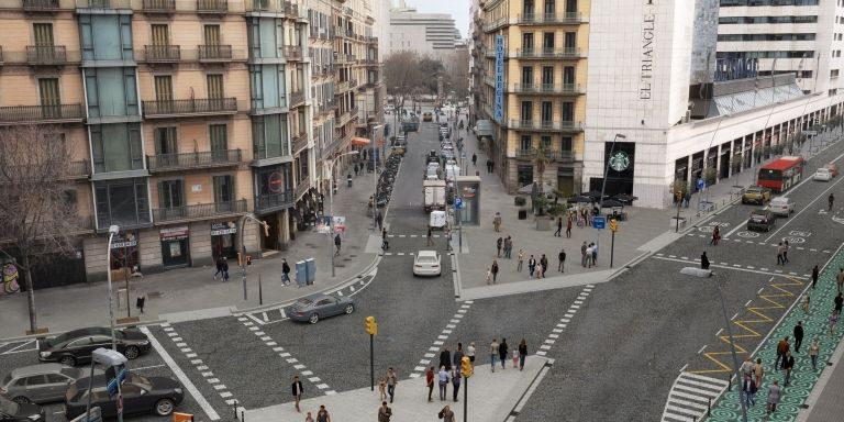 Así quedará el triángulo entre Pelai, Balmes y Jovellanos después de los trabajos de remodelación / AYUNTAMIENTO DE BARCELONA