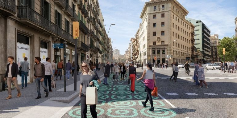 Recreación virtual del futuro de la calle Pelai después de las obras / AYUNTAMIENTO DE BARCELONA