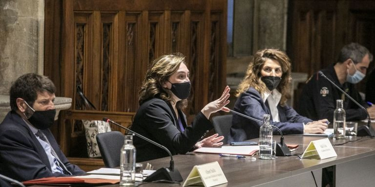 La alcaldesa de Barcelona, Ada Colau, durante su intervención en la Junta Local de Seguridad / AJ BCN