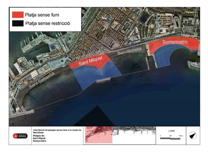 Las playas de Sant Miquel y del Somorrostro, sin humo / AYUNTAMIENTO DE BCN 