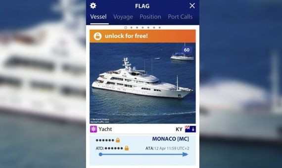 Geolocalización naval del Flag, el superyate de Tommy Hilfiger / MARINETRAFFIC