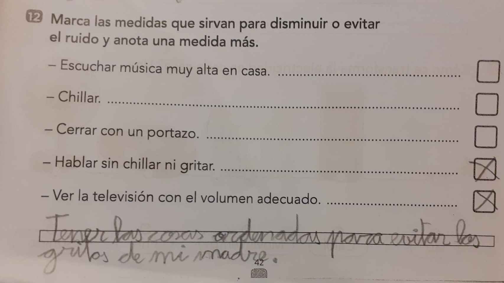 La genial respuesta de un niño en un ejercicio de clase sobre cómo evitar el ruido / TWITTER