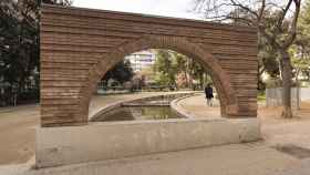 Arco de ladrillo de la fábrica de ladrillos Macians de la familia Perelló en Les Corts / INMA SANTOS