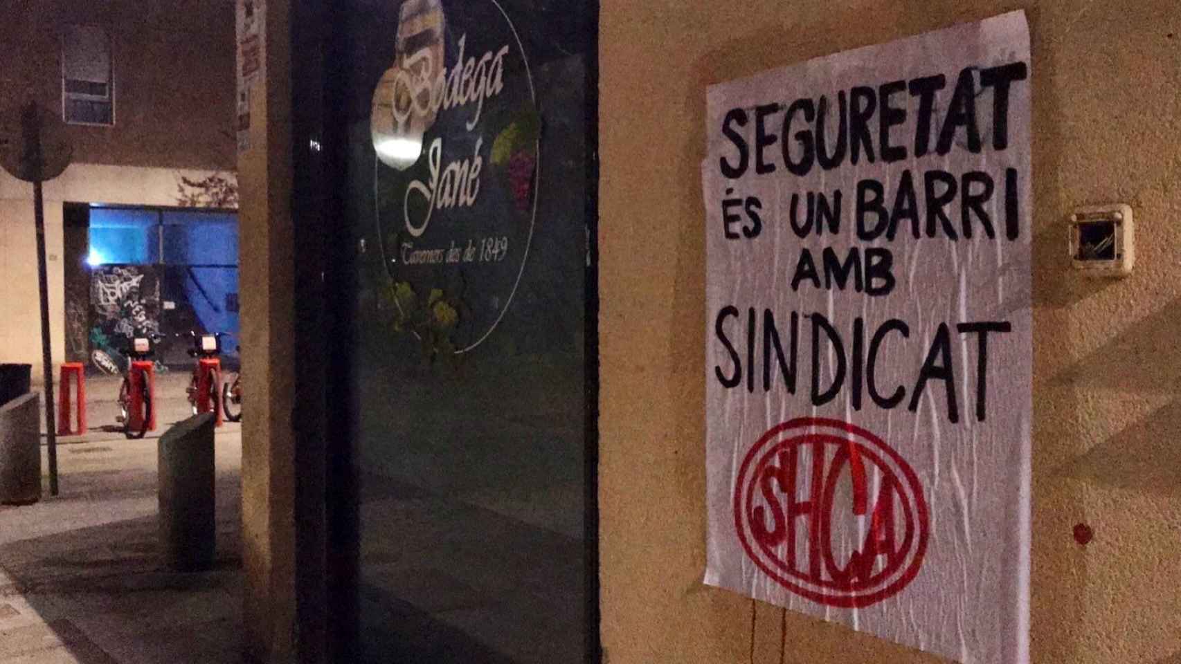 Pancarta del Sindicat d’Habitatge del Casc Antic, un colectivo okupa / @SHCASCANTIC