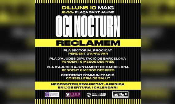 Cartel de la nueva protesta del ocio nocturno en Barcelona / CEDIDA