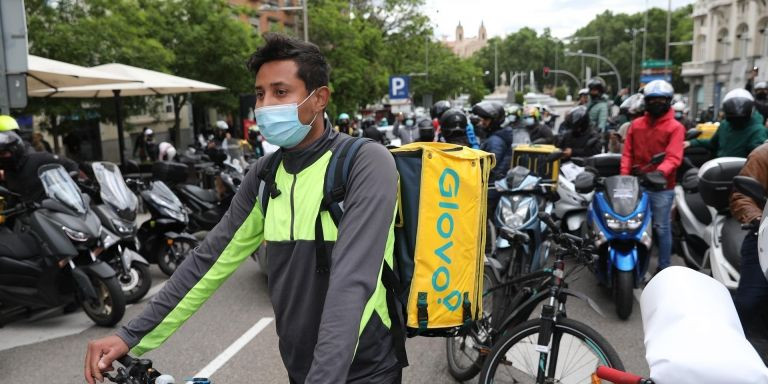 Manifestación 'rider' en Madrid / EUROPA PRESS