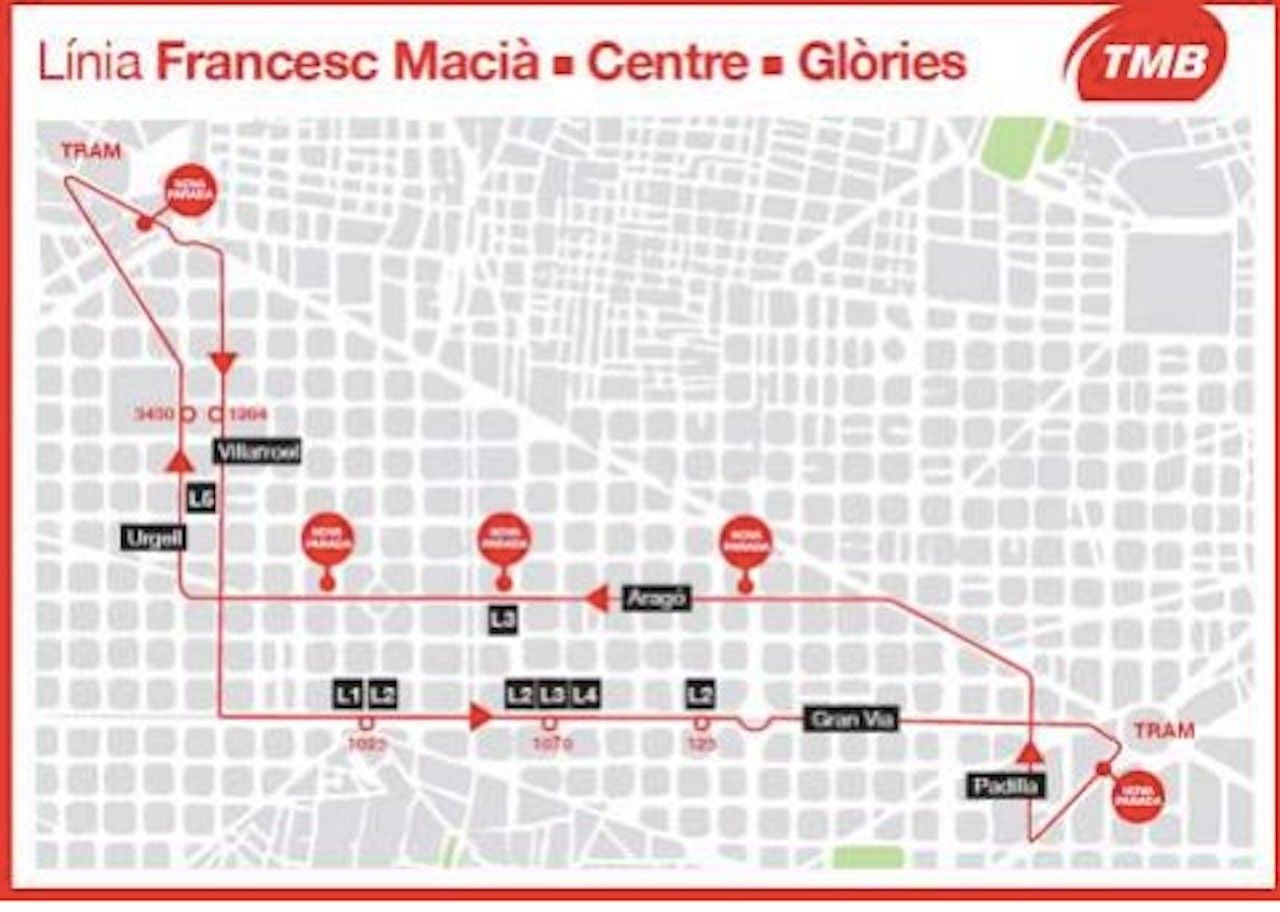 Recorrido del nuevo bus de TMB / TMB