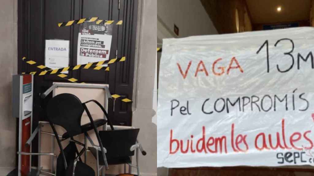 Entradas bloqueadas en varias universidades de Barcelona por la huelga / RRSS