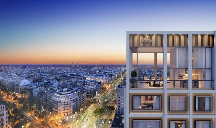 Imagen virtual de la torre de KKH gestionada por la cadena hotelera Mandarin Oriental en Barcelona