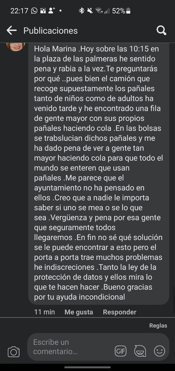 Denuncia de una vecina tras ver las colas en la plaza de las Palmeres / REDES SOCIALES