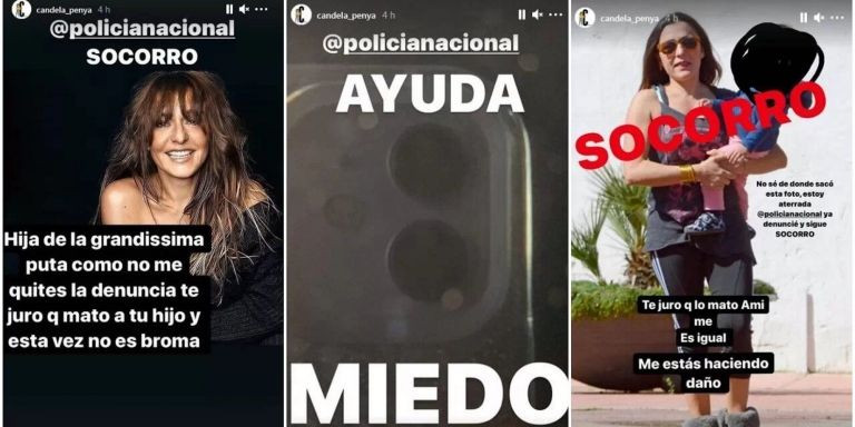 Algunas de las amenazas que ha recibido Candela Peña / INSTAGRAM