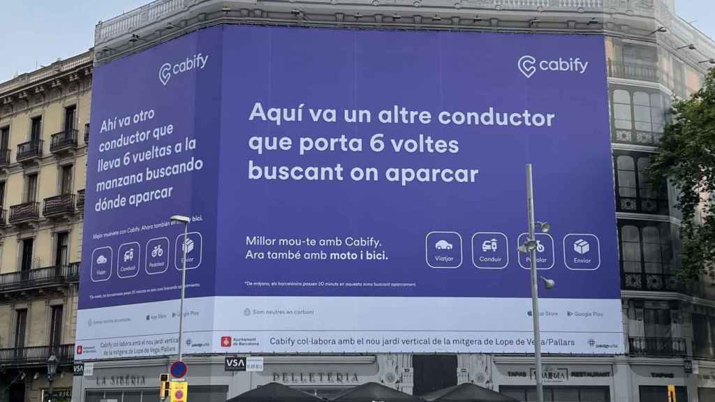 Error ortográfico en un cartel de Cabify en el centro de Barcelona / RRSS