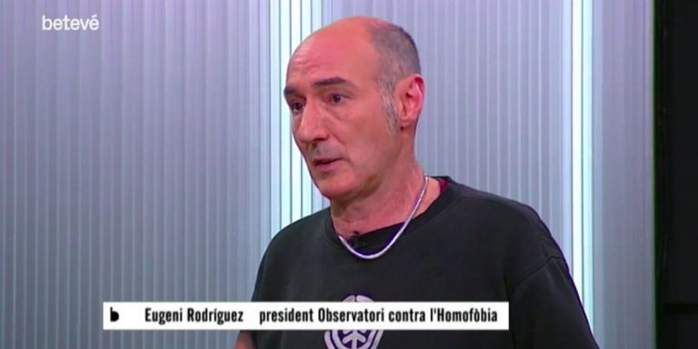 Eugeni Rodríguez, presidente del Observatori contra l'homofòbia, en televisión / BETEVÉ