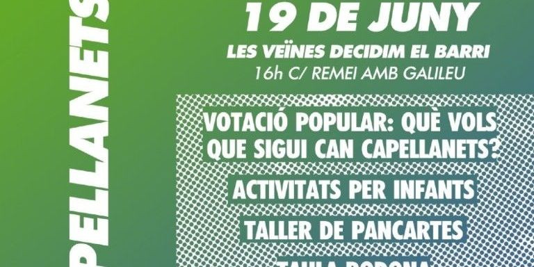 Cartel informativo del acto / SALVEM EL PATRIMONI DE LES CORTS