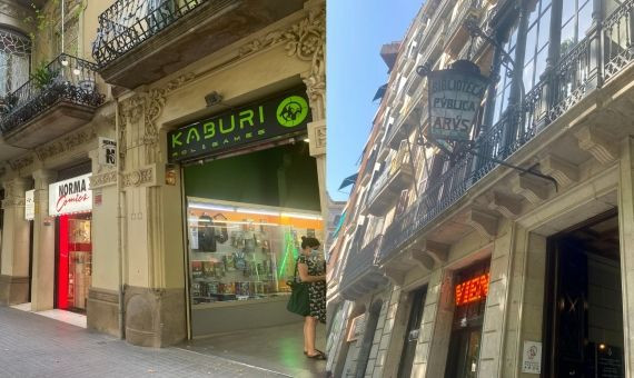 La Biblioteca Pública Arús y la tienda Norma Comics en el paseo de Sant Joan / METRÓPOLI