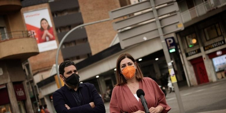 Sierra y Guilarte, en la plaza Molina, en la presentación de la campaña de Ciutadans / CIUTADANS