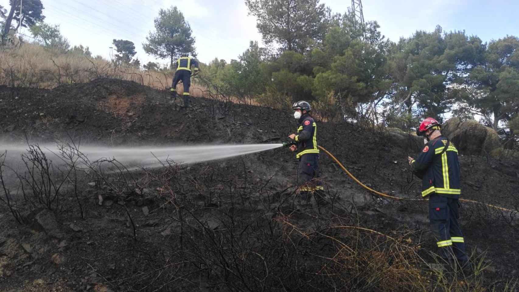 Bomberos trabajan en la extinción del incendio en Collserola / BOMBERS DE BARCELONA