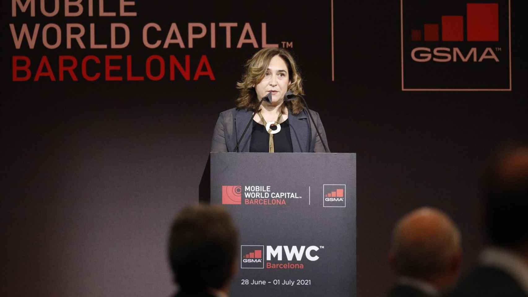 Ada Colau, alcaldesa de Barcelona, en la cena inaugural del Mobile World Congress / EUROPA PRESS