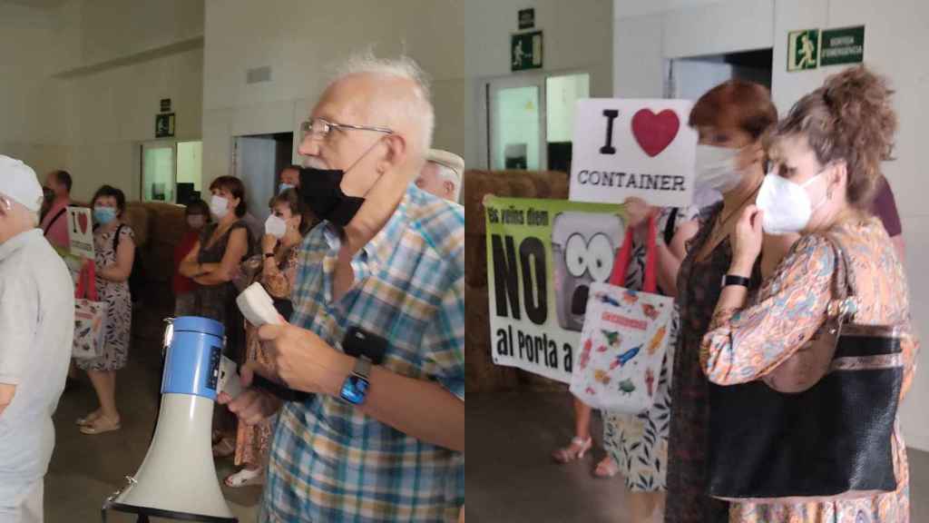 Vecinos de Sant Andreu protestan de nuevo contra el puerta a puerta / METRÓPOLI