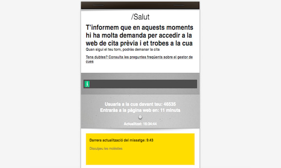 Web del departamento de Salut, colapsada por la petición de citas para vacunas / SALUT