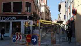 Obras en una calle de la superilla de Horta / ARCHIVO