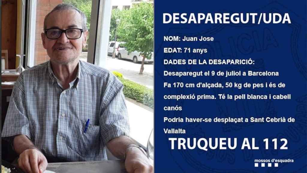 Imagen difundida por los Mossos d'Esquadra para encontrar al desaparecido / TWITTER