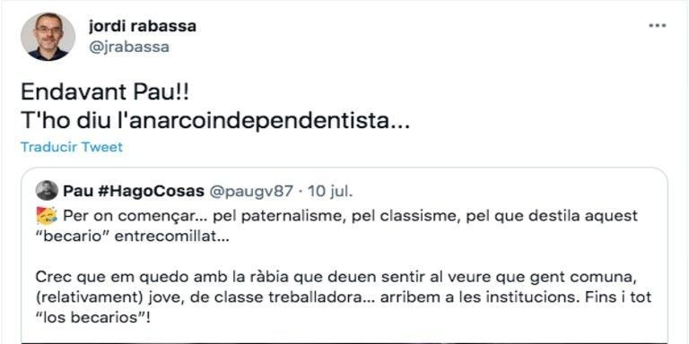 Tweet de Jordi Rabassa / TWITTER