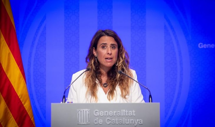 La portavoz del Govern, Patrícia Plaja, en rueda de prensa tras el Consell Executiu / DAVID ZORRAKINO - EUROPA PRESS