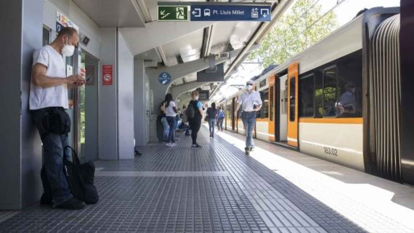 Una parada de los Ferrocarrils de la Generalitat de Catalunya