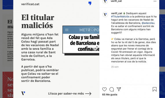 Post de Verificat en su Instagram / INSTAGRAM @verifi_cat