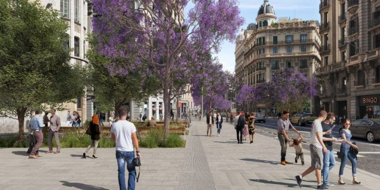 Una acera ensanchada de la futura vía Laietana / AYUNTAMIENTO DE BARCELONA