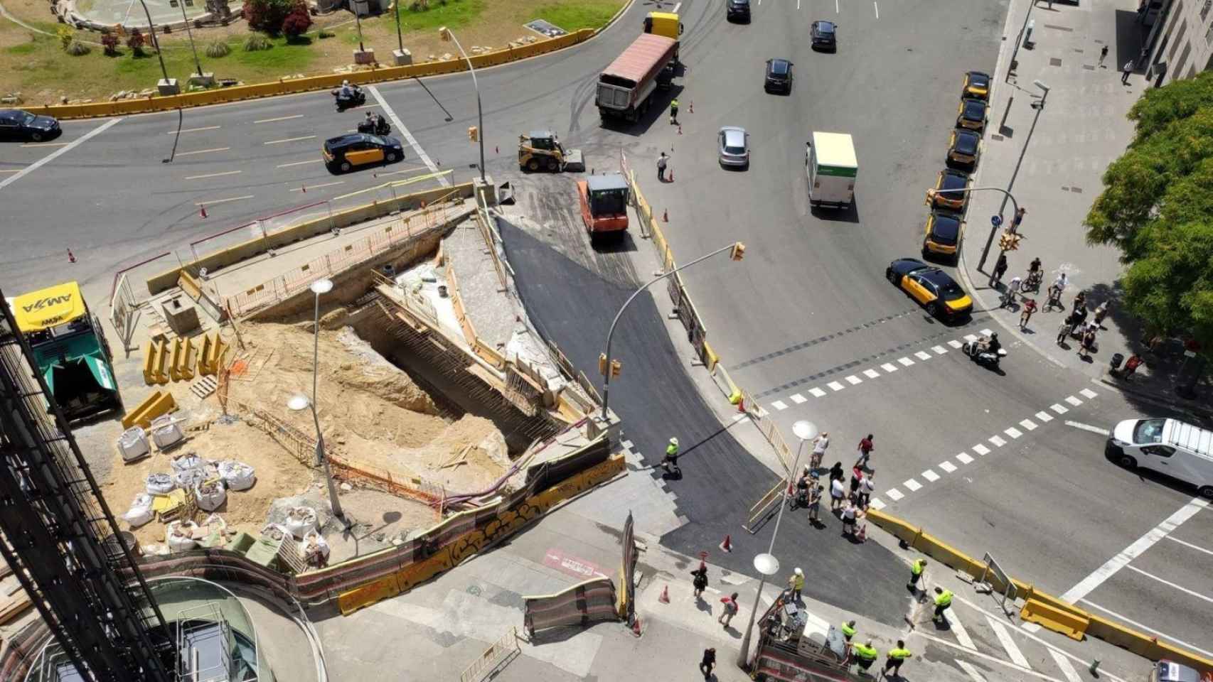 Obras del intercambiador entre Metro y FGC en plaza Espanya / GENERALITAT DE CATALUNYA