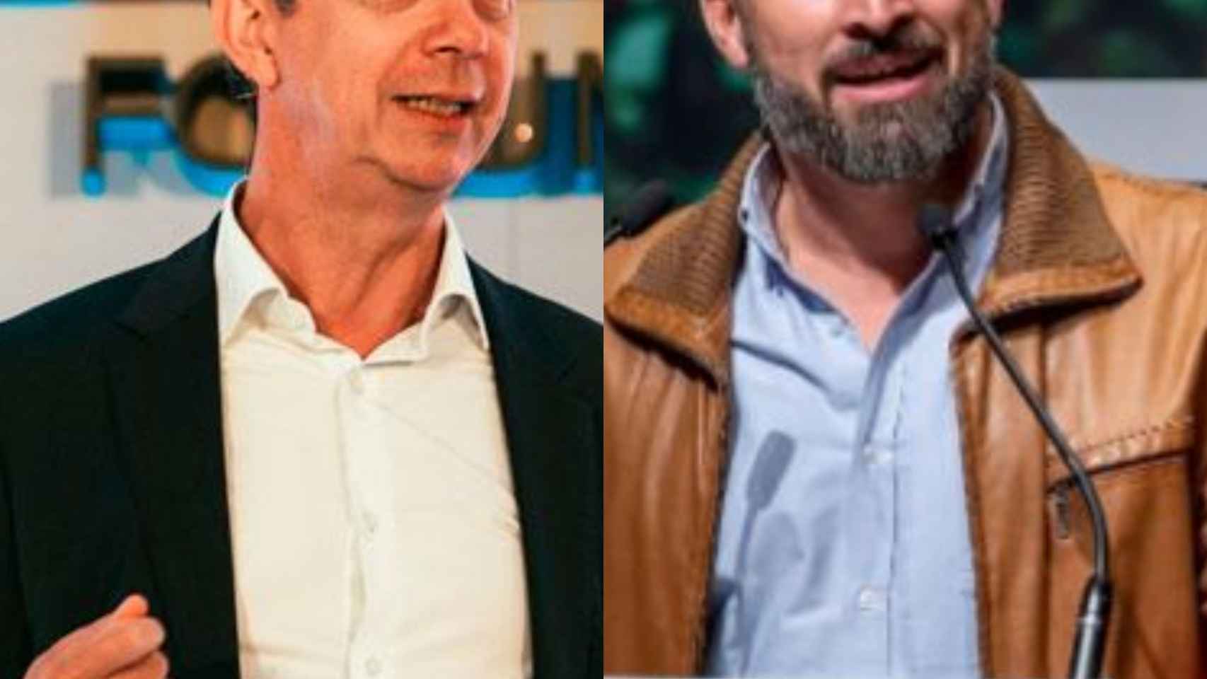 Bernard Meunier y Santiago Abascal, en un montaje de Metrópoli